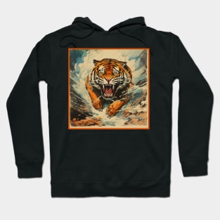 Colorful Tiger Cartoon Vintage Bengals Tiger Drawing Comics Fearless Tiger Hoodie